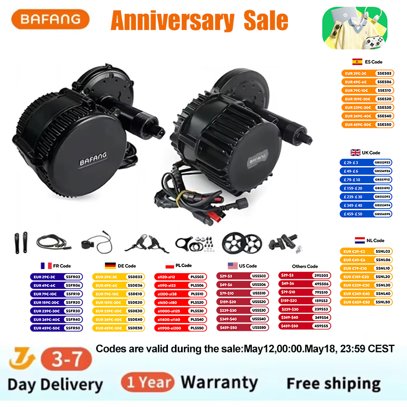 Bafang-kit de motorisation de  - Side Hung Mid Drive Motor Kit avis et prix